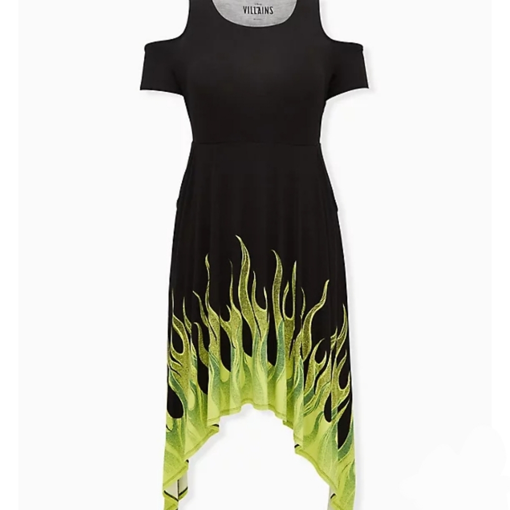 Sold! Torrid, MALEFICENT FLAME COLD SHOULDER DRESS